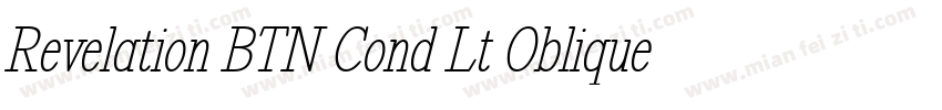 Revelation BTN Cond Lt Oblique字体转换